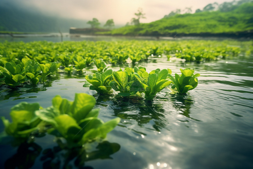 生长在水中的植物图片