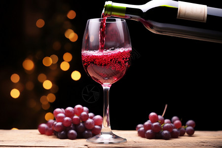 葡萄酒与酒杯背景图片