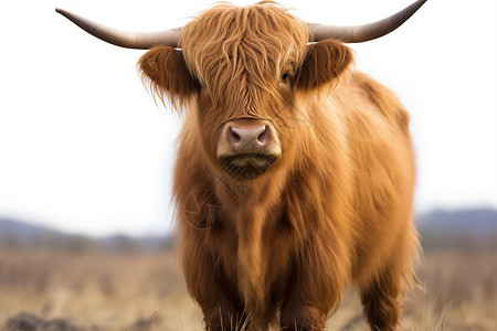 草地上站着一只高地牛高清图片