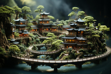 中国艺术品复杂的建筑模型设计图片