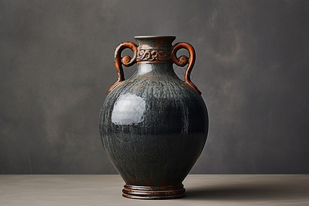 黑陶壶的细致特写背景图片