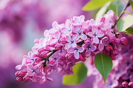 盛放的紫丁香花背景图片