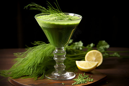 一杯绿色的健康饮料图片