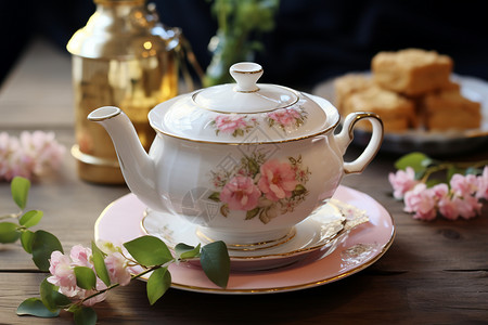 温馨雅致的陶瓷茶壶图片