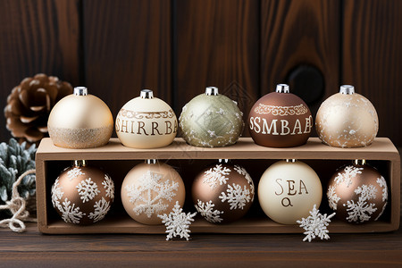 精美的圣诞树装饰球背景图片