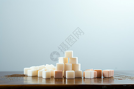 堆放的方形糖块图片