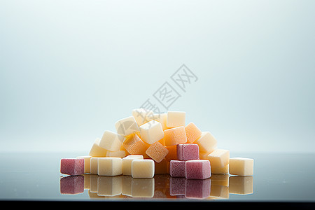 健康的果味方形糖块图片