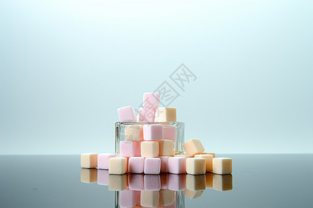 香甜的方形糖块图片