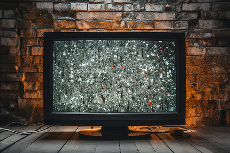 电视显示被破坏的电视背景