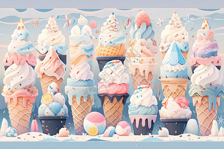 美味清爽的冰淇淋背景图片