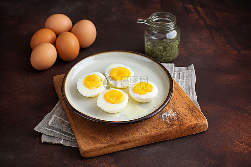 餐盘中营养美味的鸡蛋图片