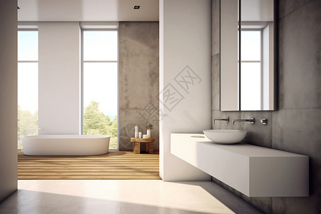 现代室内家居的浴室场景图片