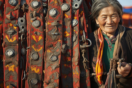 蒙古的游牧民族老人高清图片