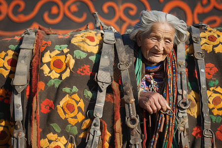传统的蒙古族老人高清图片