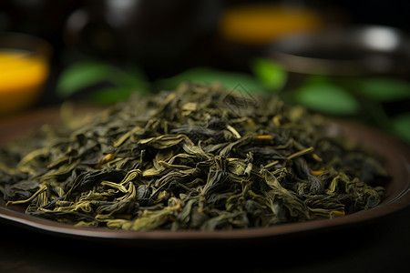 茶香四溢的茶叶背景图片
