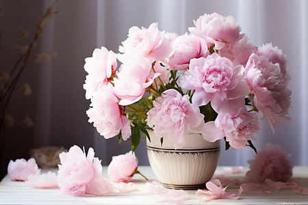绽放的粉色花束背景图片