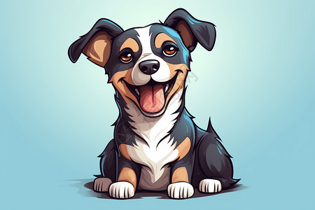 可爱的卡通狗狗插图背景图片