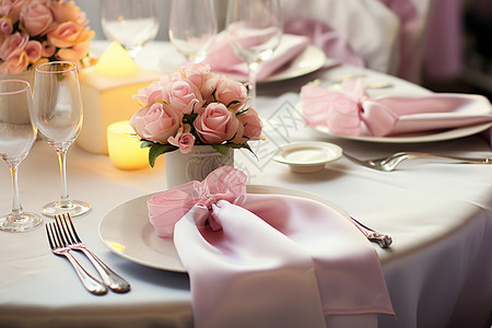布置精美的餐桌精美的婚宴摆设背景