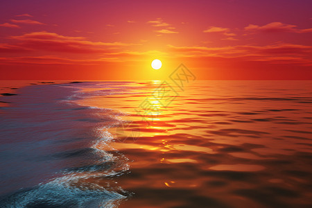 平静海上日落海上日落设计图片