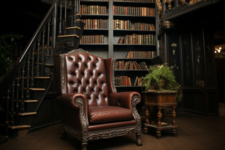 图书架和沙发背景