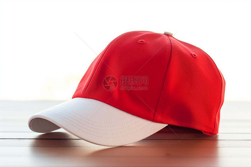 时尚红白棒球帽图片
