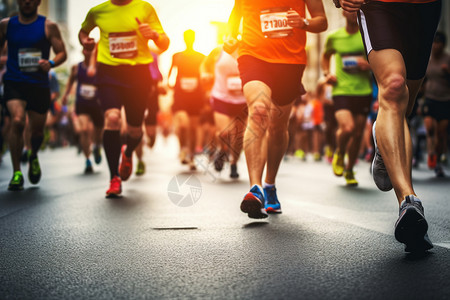 马拉松选手跑步速度高清图片