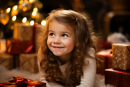 快乐的圣诞女童图片