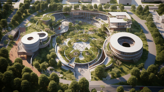 建筑概念图圆形的底下广场概念图背景