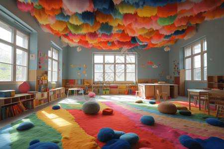 幼儿园毛毡玩具教师背景图片