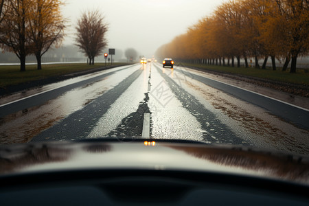 车窗雨景背景图片