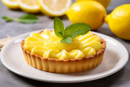 美味的清新柠檬派背景图片
