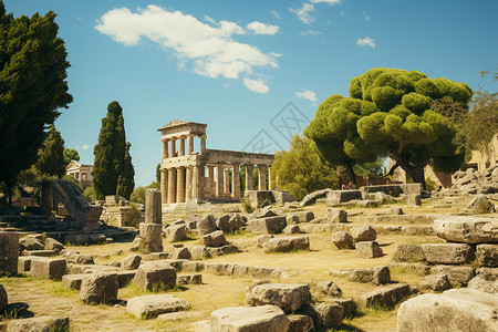 古老的奥林匹亚神庙图片