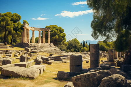 古老的神庙奥林匹克宙斯神庙高清图片