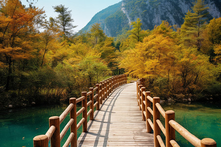 山青水秀的秋景背景图片