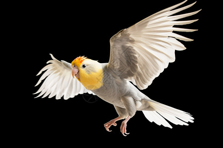 展翅的鹦鹉特写镜头高清图片