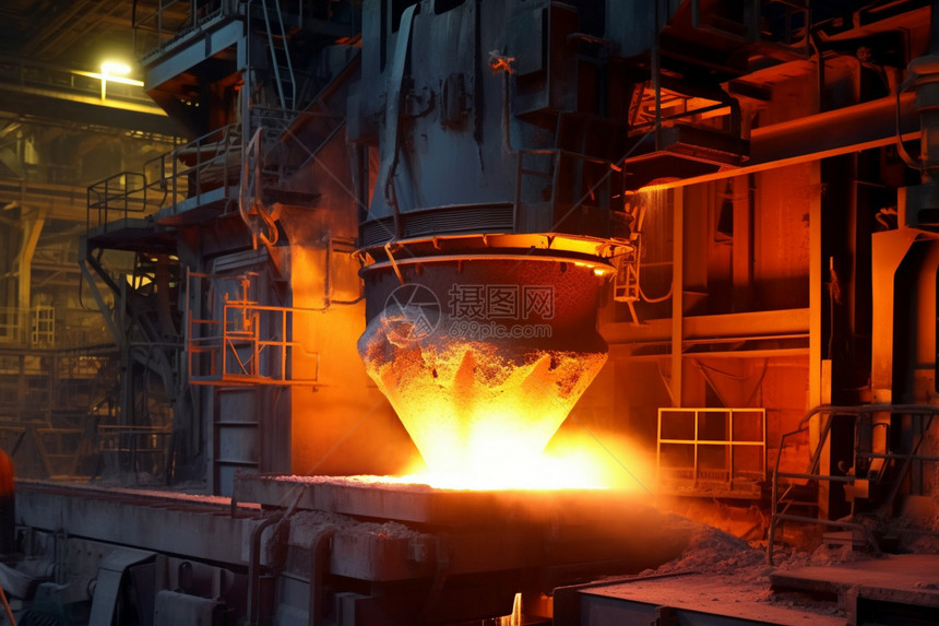工业炼铁厂的熔炉图片