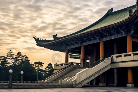 中山纪念堂的建筑景观背景