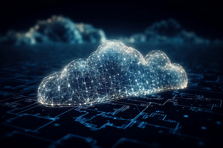 科技风数字云朵抽象设计背景图片