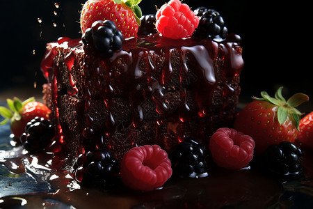草莓巧克力蛋糕图片