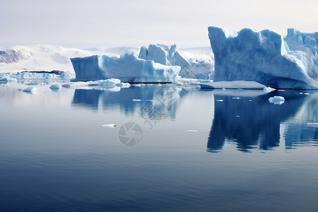 南极雪山冰川融化背景
