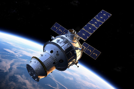 卫星发射器宇宙轨道上的国际空间站设计图片