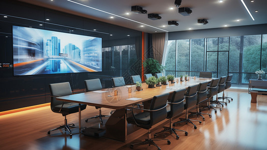 商业大型会议室背景图片
