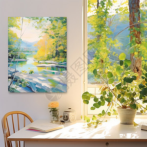 油画壁挂壁挂植物高清图片