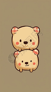 褐色卡通小熊背景图片