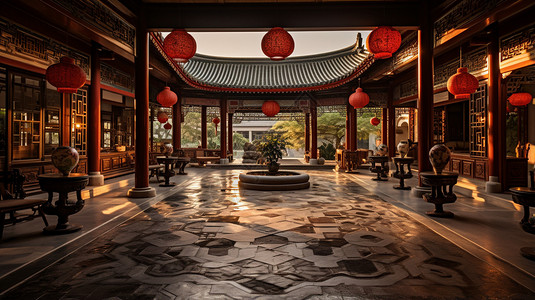 传统中国建筑背景图片