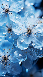 白色水滴花朵特写图片