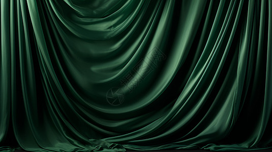 绿色丝绸幕布背景图片
