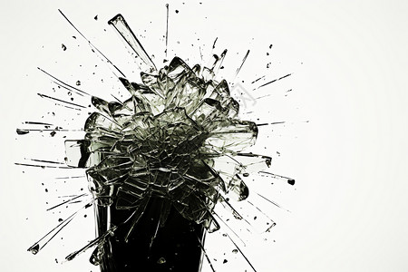 破碎玻璃杯爆裂的玻璃杯设计图片