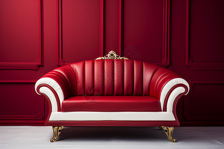 红白色绢缎沙发背景图片