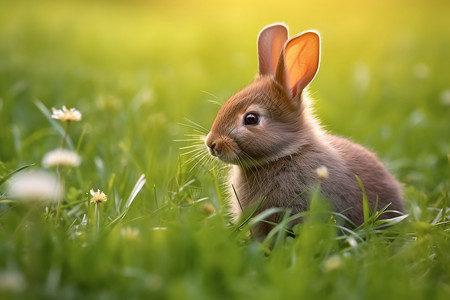 兔子在草地上图片
